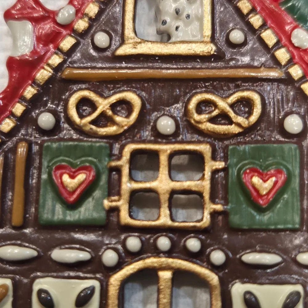 Vintage German Gingerbread House Painted Pewter Kuhn Kollektion Hansel/Gretel